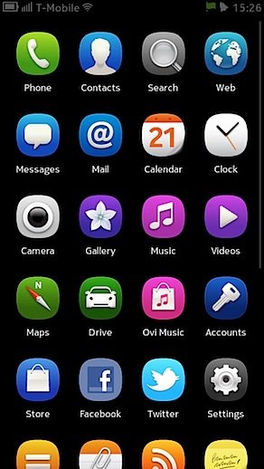 Nokia N9 home screen