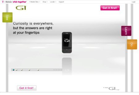 launch website for the T-Mobile G1